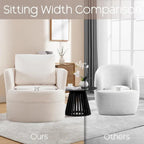 HOMYKA Swivel Accent Barrel Chair Round Arm Chair with Pillow Set 2