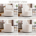 HOMYKA Swivel Accent Barrel Chair Round Arm Chair with Pillow Set 2