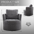 HOMYKA Swivel Accent Barrel Chair Round Arm Chair with Pillow Set 2