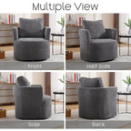 HOMYKA Swivel Accent Barrel Chair Round Arm Chair with Pillow Set 2