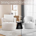 HOMYKA Swivel Accent Barrel Chair Round Arm Chair with Pillow Set 2