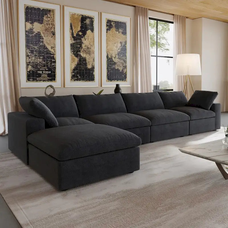 Cloud Modular Sectional Sofa,Down Filled Comfort Sofa Couch for Living Room