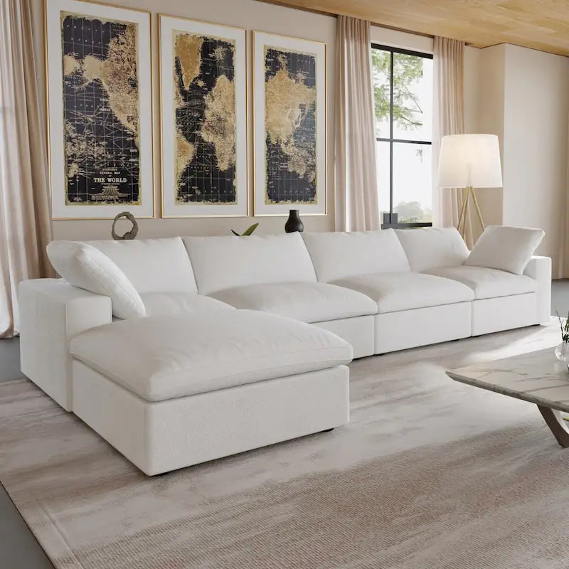 Cloud Modular Sectional Sofa,Down Filled Comfort Sofa Couch for Living Room