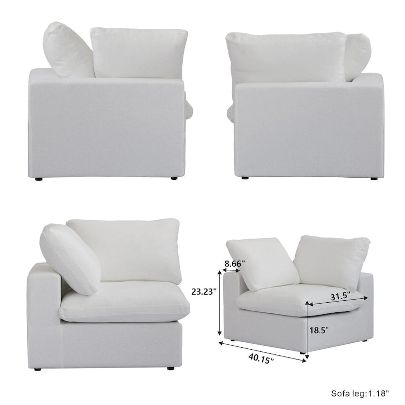 Cloud Modular Sectional Sofa,Down Filled Comfort Sofa Couch for Living Room