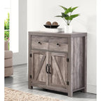 Ledel Farmhouse 2-Drawer Storage Cabinet 2-Door Accent Cabinet
