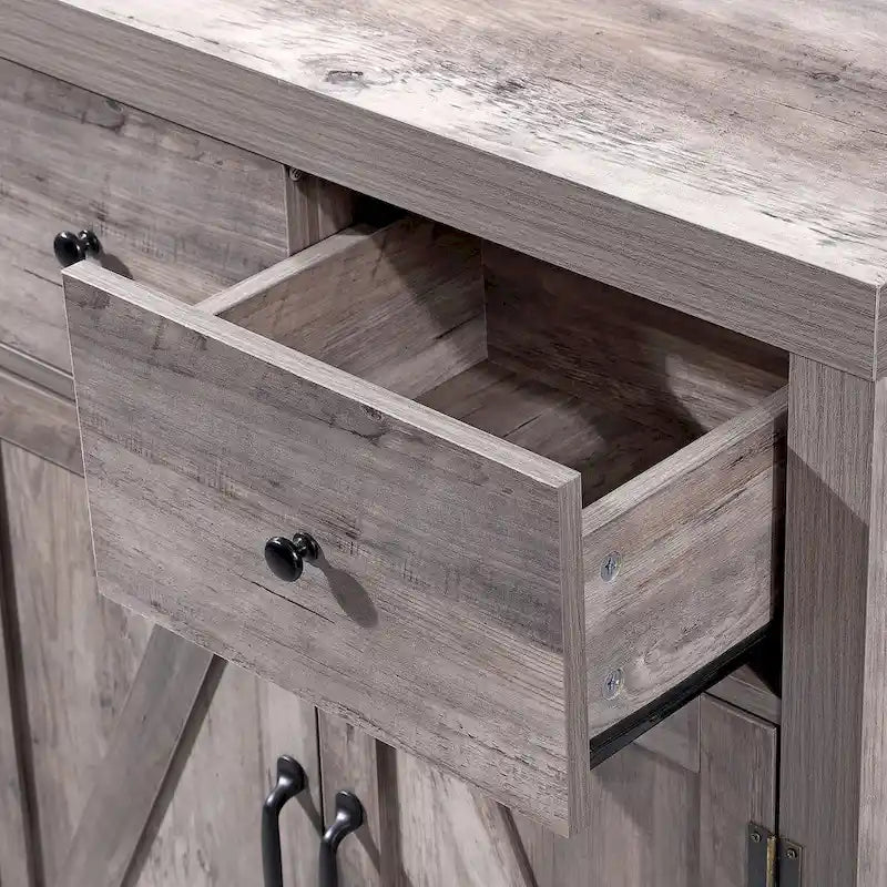 Ledel Farmhouse 2-Drawer Storage Cabinet 2-Door Accent Cabinet