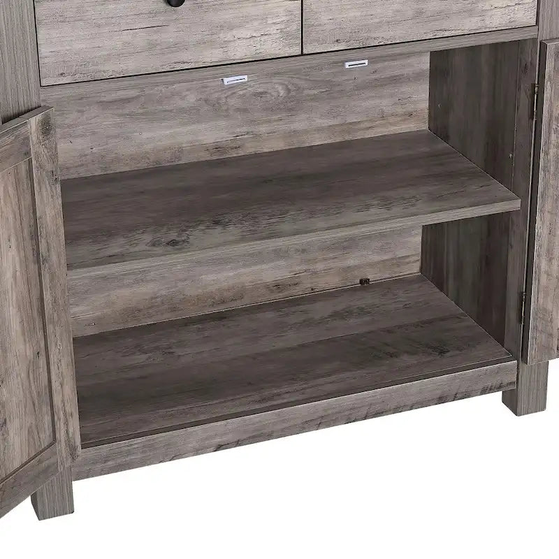 Ledel Farmhouse 2-Drawer Storage Cabinet 2-Door Accent Cabinet