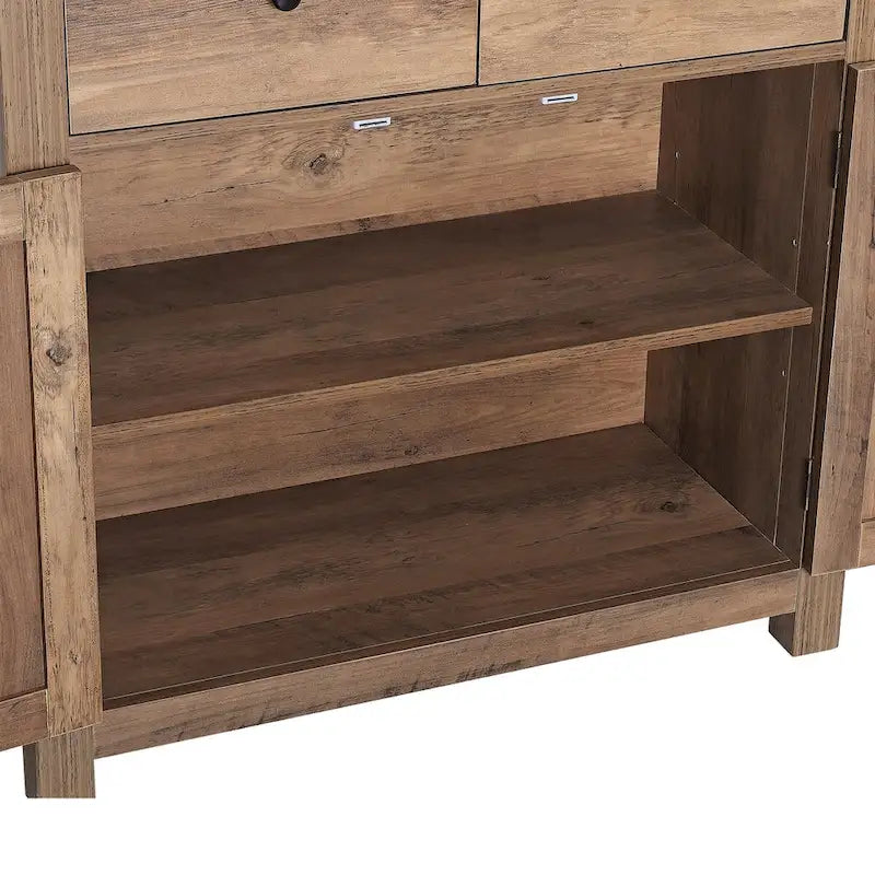 Ledel Farmhouse 2-Drawer Storage Cabinet 2-Door Accent Cabinet