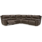 Signature Design by Ashley Dunleith Brown 5-Piece Power Reclining Sectional - 123W x 123D x 43H