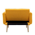 62 L Chaise Lounge Indoor, Modern Teddy Fabric Sleeper Chair Bed for Living Room, Convertible Lounge Chair with Iron Legs