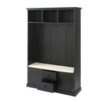 Hall Tree with 3 HooksCoat Hanger, Entryway Bench,Storage Bench, 3-in-1 Design,47.2INCH,for Entrance,Hallway