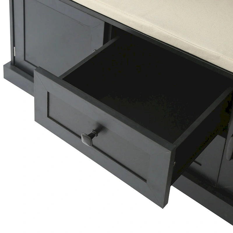 Hall Tree with 3 HooksCoat Hanger, Entryway Bench,Storage Bench, 3-in-1 Design,47.2INCH,for Entrance,Hallway