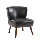 Alexander Mid-Century Modern Side Armchair with Solid Wood Legs by HULALA HOME