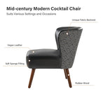 Alexander Mid-Century Modern Side Armchair with Solid Wood Legs by HULALA HOME