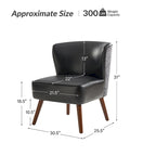 Alexander Mid-Century Modern Side Armchair with Solid Wood Legs by HULALA HOME