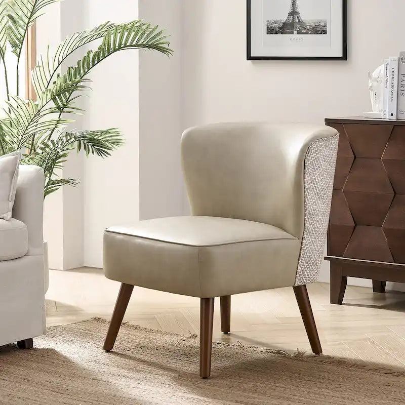 Alexander Mid-Century Modern Side Armchair with Solid Wood Legs by HULALA HOME