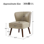 Alexander Mid-Century Modern Side Armchair with Solid Wood Legs by HULALA HOME