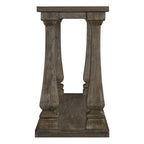 Rectangular Wooden Sofa Table with Square Baluster Legs, Gray
