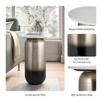 Sagebrook Home Modern Marble/Metal Neutral White and Gold Side Table - 16 x 16 x 23