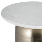 Sagebrook Home Modern Marble/Metal Neutral White and Gold Side Table - 16 x 16 x 23