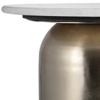 Sagebrook Home Modern Marble/Metal Neutral White and Gold Side Table - 16 x 16 x 23