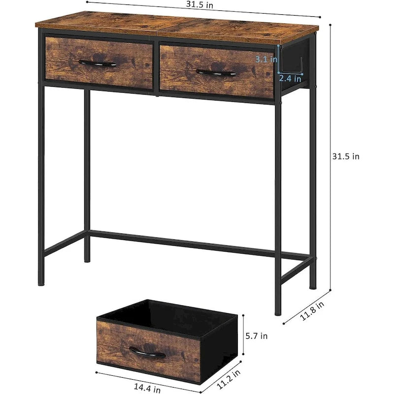 Small Console Table with 2 Drawers