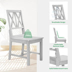 Extendable Dining Table Set Round Trestle Table and 4 Dining Chairs