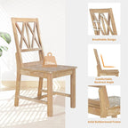 Extendable Dining Table Set Round Trestle Table and 4 Dining Chairs