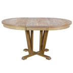 Extendable Dining Table Set Round Trestle Table and 4 Dining Chairs