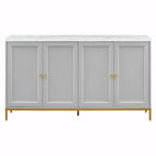 Contemporary Sideboard with Spacious Storage, Metal Handles