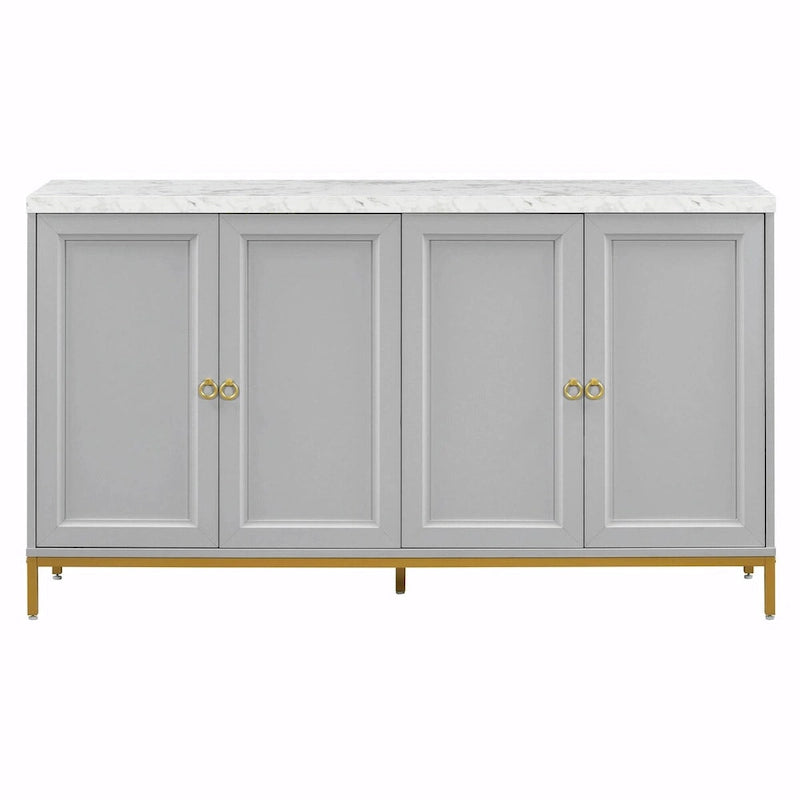 Contemporary Sideboard with Spacious Storage, Metal Handles