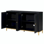 Contemporary Sideboard with Spacious Storage, Metal Handles