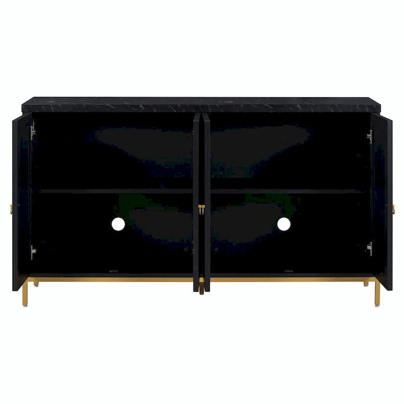 Contemporary Sideboard with Spacious Storage, Metal Handles