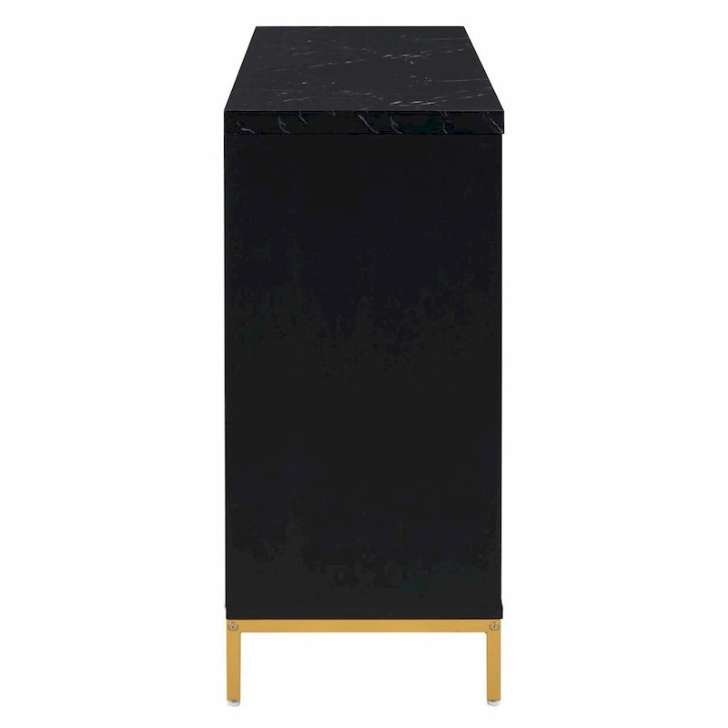 Contemporary Sideboard with Spacious Storage, Metal Handles