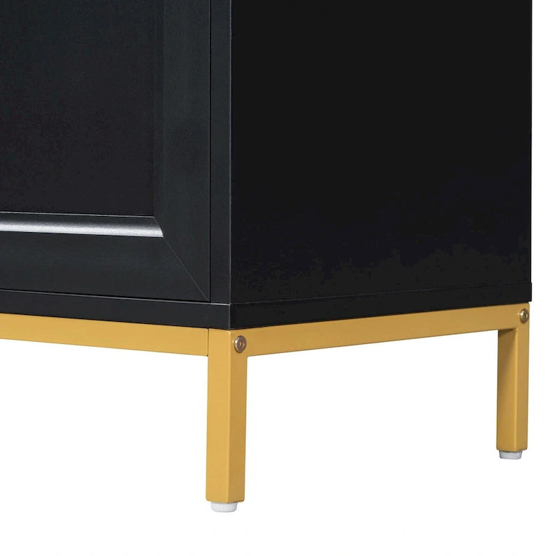 Contemporary Sideboard with Spacious Storage, Metal Handles