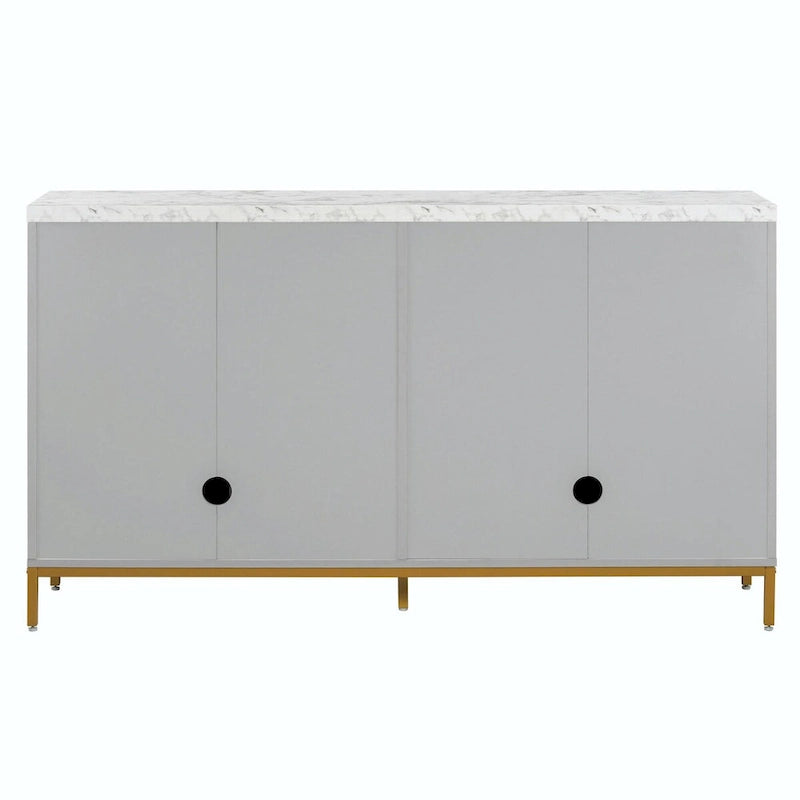 Contemporary Sideboard with Spacious Storage, Metal Handles