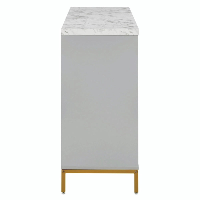 Contemporary Sideboard with Spacious Storage, Metal Handles