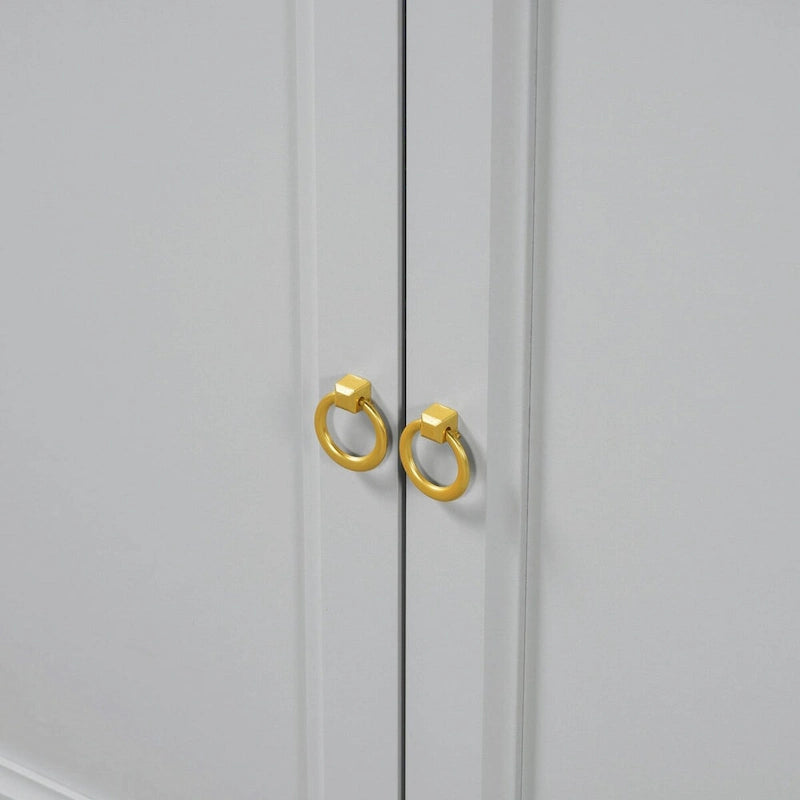 Contemporary Sideboard with Spacious Storage, Metal Handles