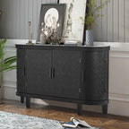 Wood Accent Storage Cabinet Sideboard with 4 Doors