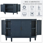 Wood Accent Storage Cabinet Sideboard with 4 Doors