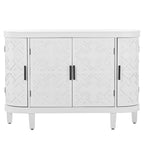Wood Accent Storage Cabinet Sideboard with 4 Doors