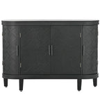 Wood Accent Storage Cabinet Sideboard with 4 Doors