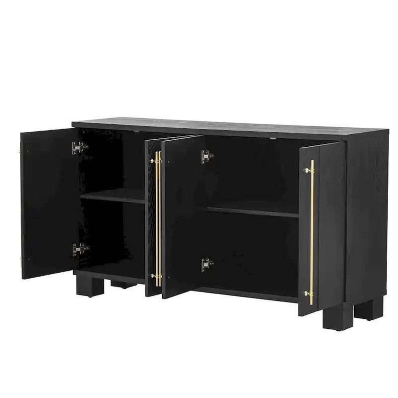 Wood Traditional Style Sideboard with Adjustable Shelves