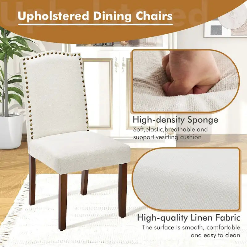 Dining Chairs Set Of 2, Mid-Century Modern Dinning Chairs, Living Room Bedroom Outdoor Lounge Chair, White Kitchen Accent Chairs