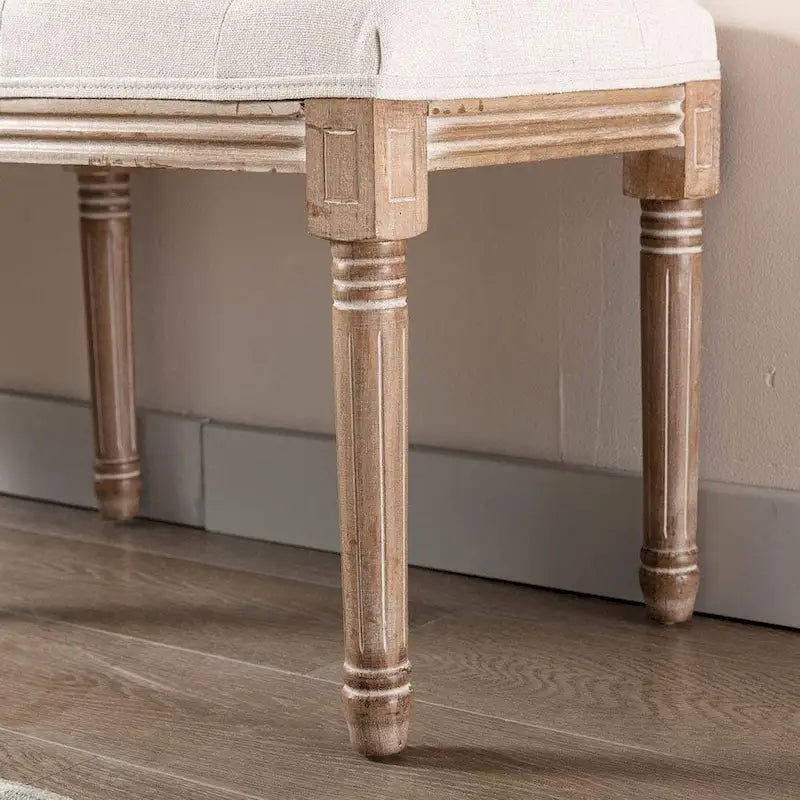 48 Extra-Long Rectangular Tufted Ottoman Bench Seat-Beige