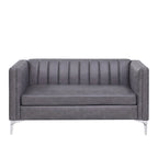 Morden Fort Modern 2 Pieces Sofa Set Loveseat and Sofa Couch with Technology Fabric and Metal Legs