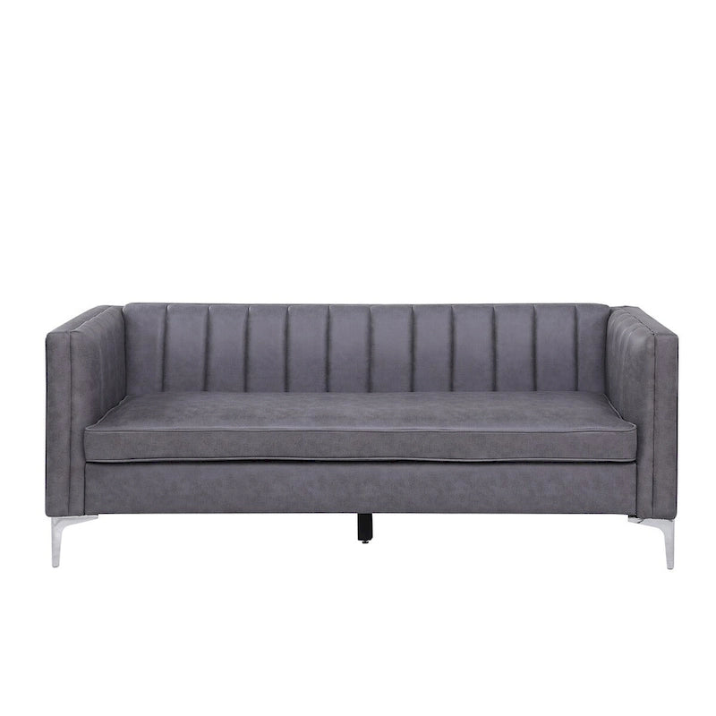 Morden Fort Modern 2 Pieces Sofa Set Loveseat and Sofa Couch with Technology Fabric and Metal Legs