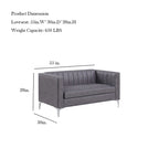Morden Fort Modern 2 Pieces Sofa Set Loveseat and Sofa Couch with Technology Fabric and Metal Legs
