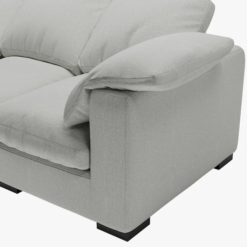 86.61 Modern Farmhouse Deep 3-Seater Sofa, Track Arm Couch, Linen Fabric Sofa