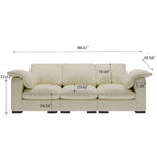 86.61 Modern Farmhouse Deep 3-Seater Sofa, Track Arm Couch, Linen Fabric Sofa